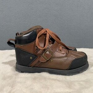 US Polo Assn‎ Kedge Duck Rugged Boots Toddler Boys Size 3 Buckle Lace Up Lug